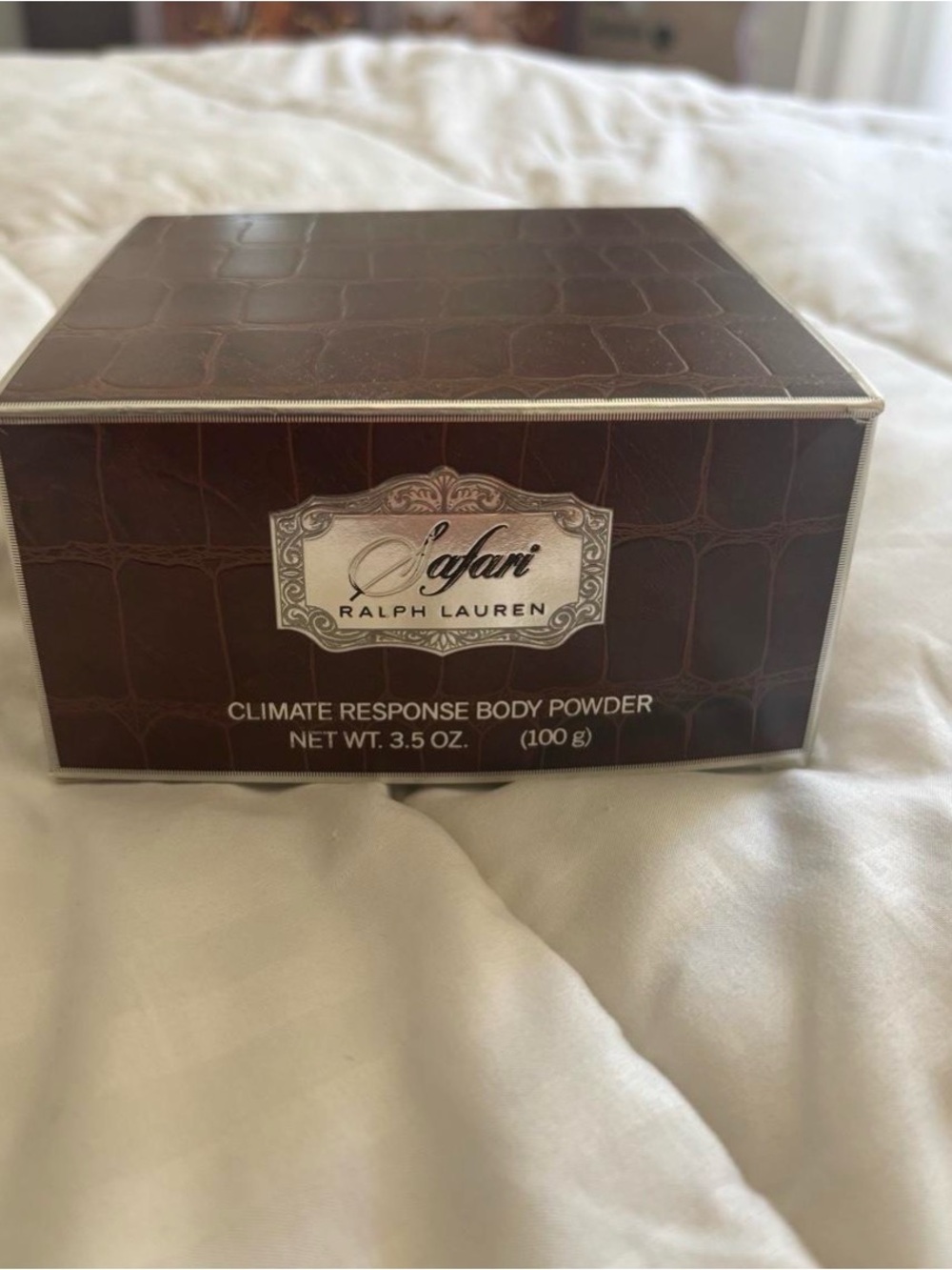Ralph Lauren Safari Climate Response Body Powder - Brown and Silver Accents